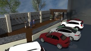 Vue Terrasse et Parking Domaine du Bon Puits